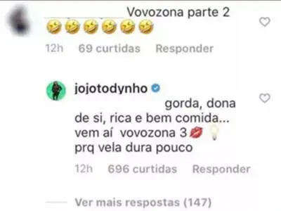 Jojo Toddynho rebate seguidor ao ser chamada de ‘Vovózona’ na web
