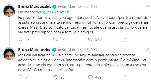 Marquezine critica fãs por cobranças de posicionamento sobre BBB 20