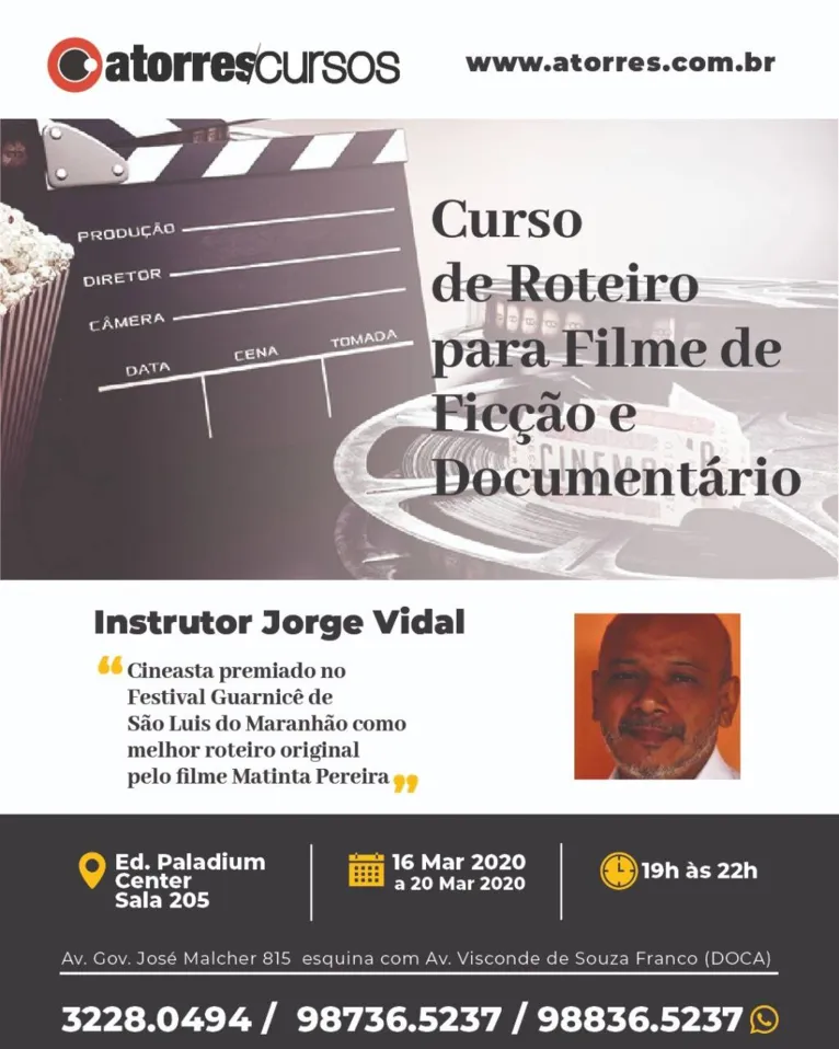 Curso de roteiro para filme de ficção e documentário inicia nesta segunda (16)