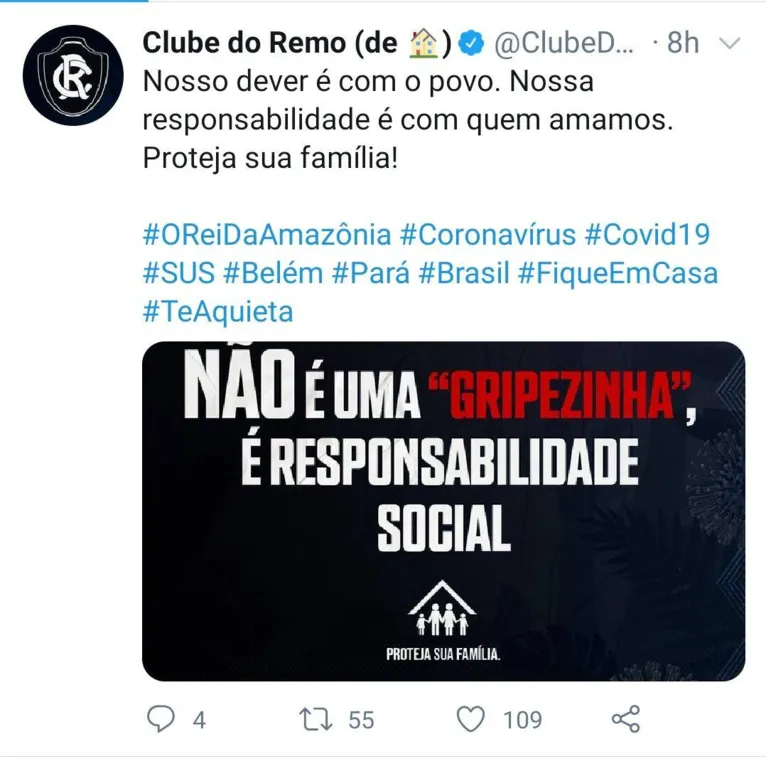 Remo responde pronunciamento de Bolsonaro e em seguida apaga postagem