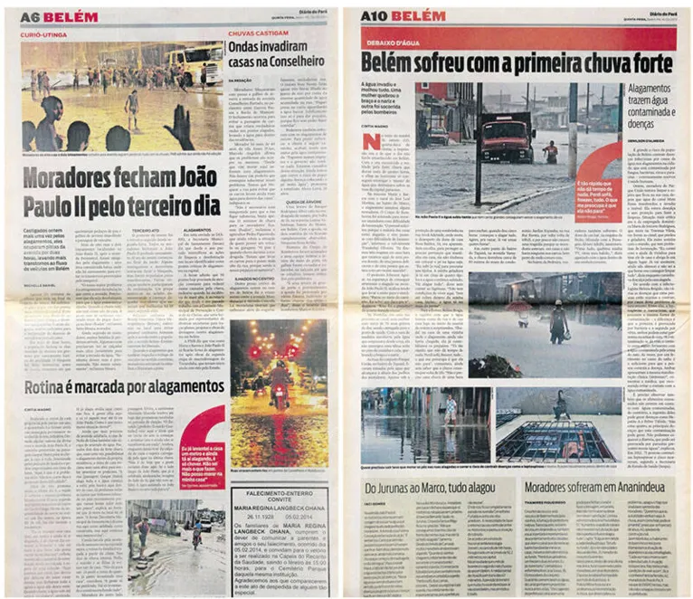 Edições antigas do DIÁRIO já mostravam a triste realidade dos alagamentos na João Paulo II. 
