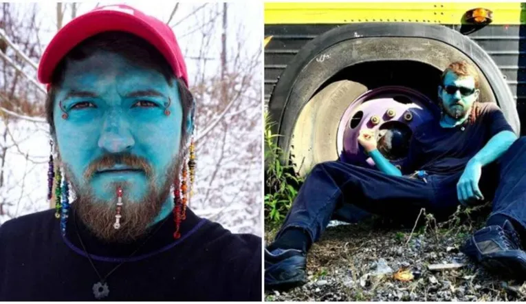 Homem tatua o corpo todo de azul e justifica: " Agora me sinto energizado"; veja!