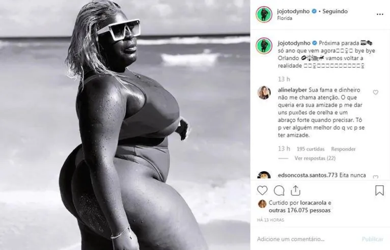 Jojo Toddynho rebate seguidor ao ser chamada de ‘Vovózona’ na web