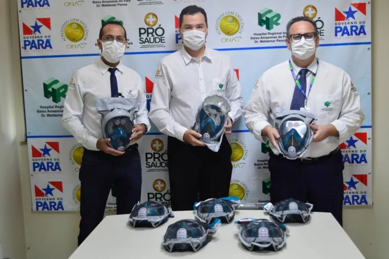 Máscaras doadas ao HRBA.
