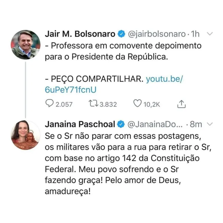 Janaina Paschoal esculacha Bolsonaro: "Meu povo sofrendo e o Sr fazendo graça!"