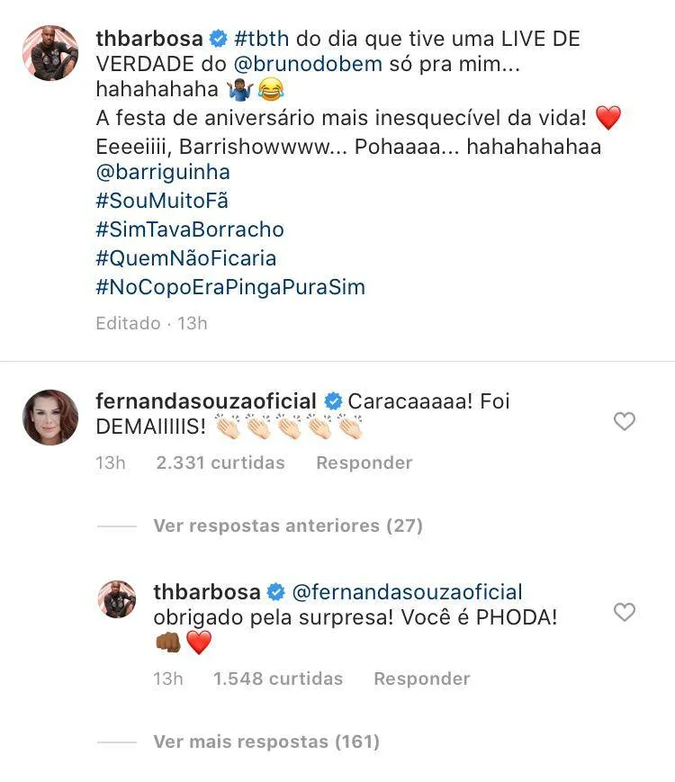Thiaguinho e Fernanda Souza relembram momento juntos e fãs pedem reconciliação