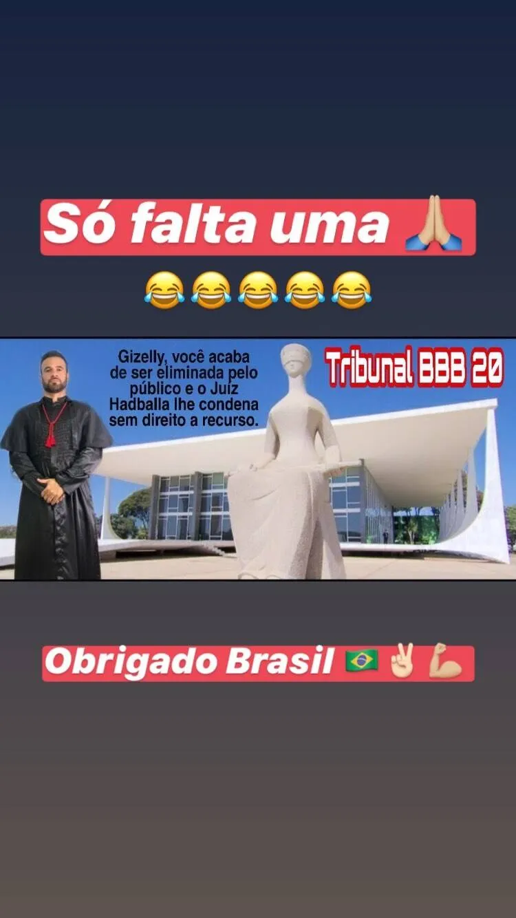 Mais um mico! Hadson se fantasia de juiz para comemorar eliminação de Gizelly