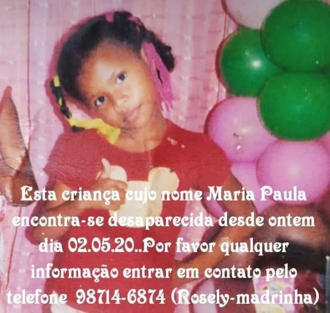 Menina de 10 anos desaparece no bairro da Terra Firme e família faz apelo: 'Devolva pra nós'