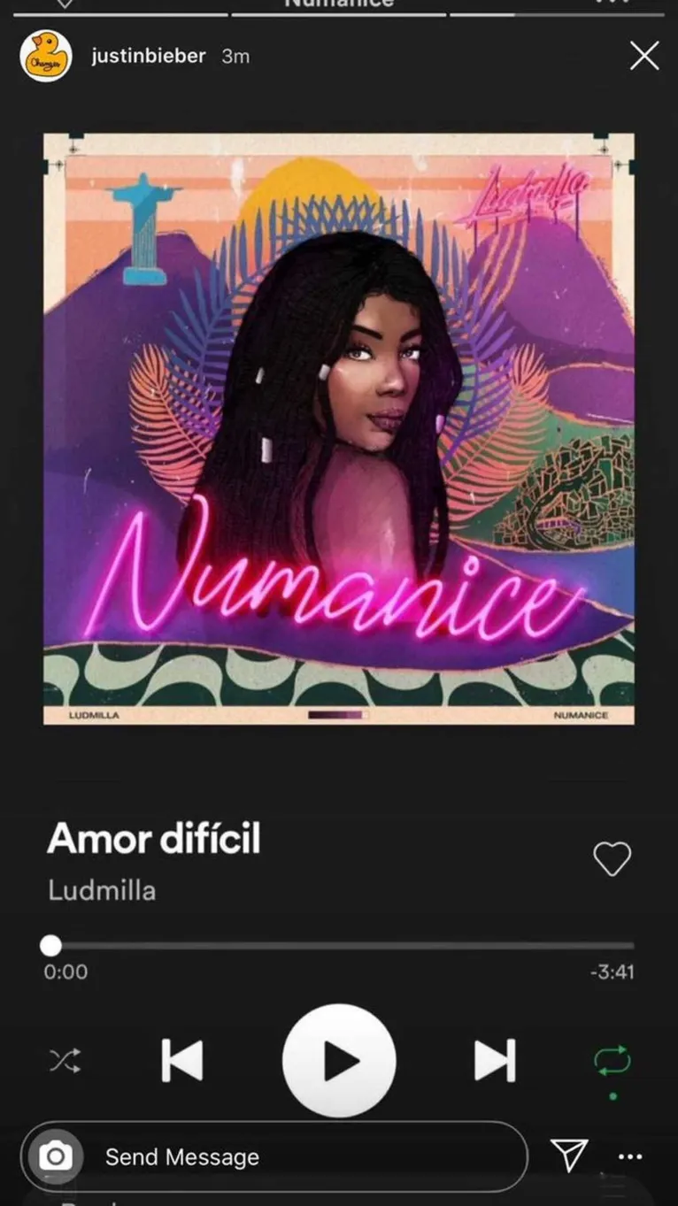 Justin Bieber escuta nova música de Ludmilla e compartilha nas redes sociais