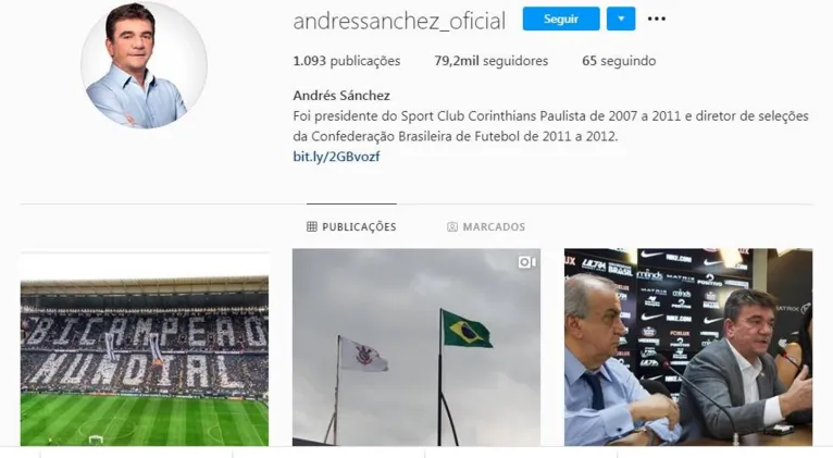 Presidente publica vídeo do Palmeiras no Instagram do Corinthians