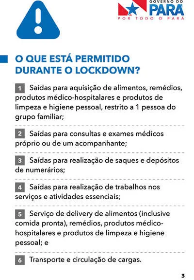 Lockdown: veja o que muda e o que funciona durante esse período no Pará