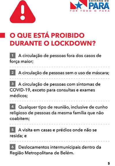Lockdown: veja o que muda e o que funciona durante esse período no Pará