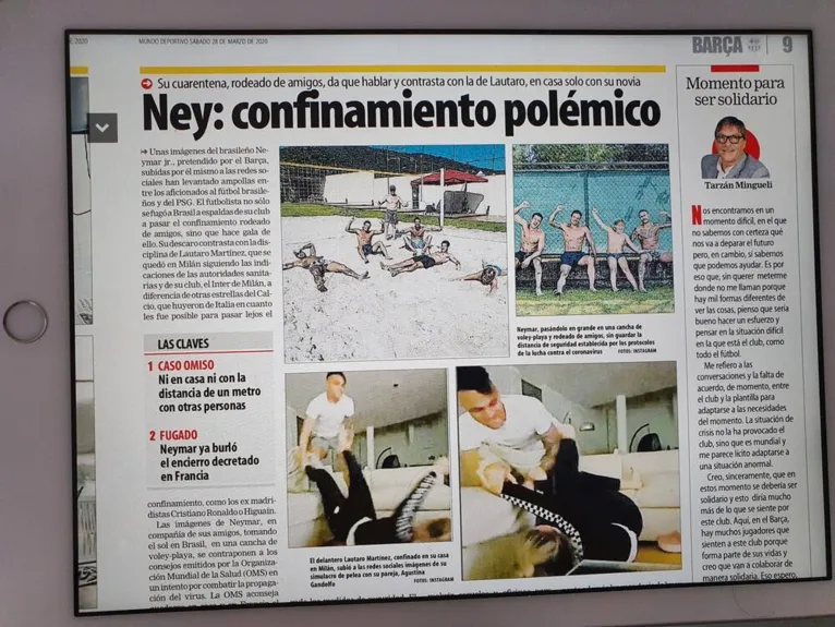 “Isolamento” de Neymar regado a roda de amigos gera críticas na imprensa europeia. Veja!