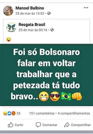 Pai que perdeu filho para a Covid-19 defendia fim do isolamento