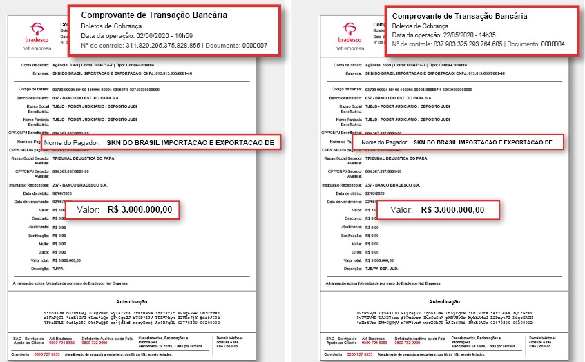 Depósitos mostram devolução do dinheiro dos respiradores com defeito ao Governo do Pará