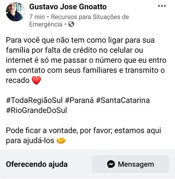 Internautas fazem campanha para ajudar vítimas do ciclone-bomba