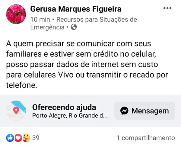 Internautas fazem campanha para ajudar vítimas do ciclone-bomba