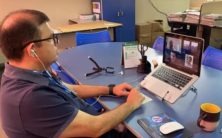 O candidato a diretor de Comunicação e Marketing, Nilton Lobato, também participou da visita virtual.  