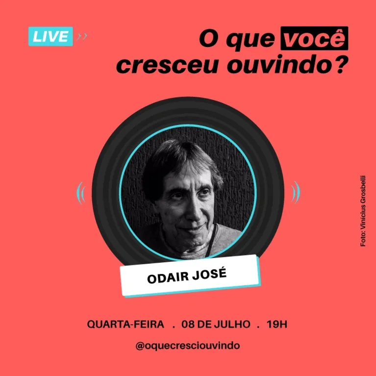 Odair José participará da próxima live, na quarta-feira (8)