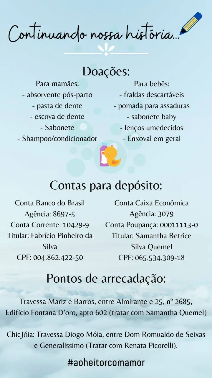 Mãe faz corrente de solidariedade após perder filho há um ano