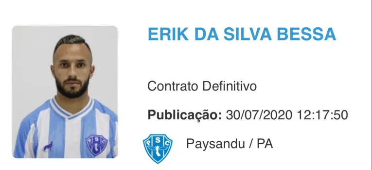 Novo contratado já pode estrear pelo Paysandu no Parazão