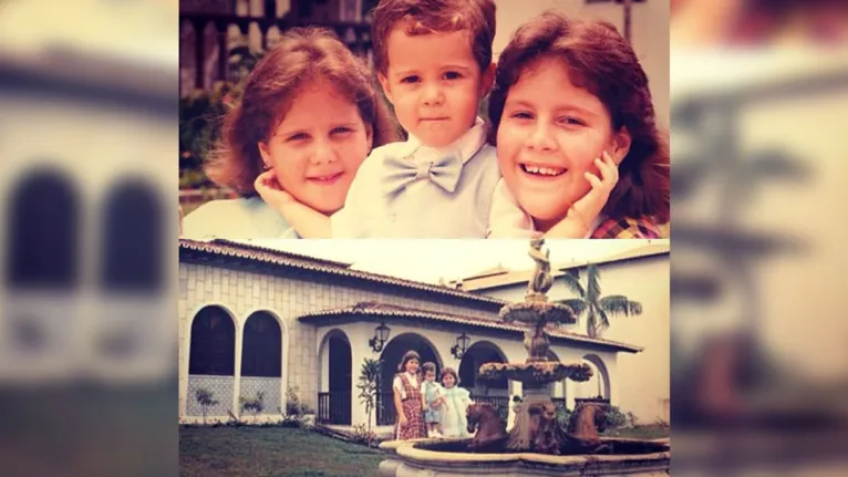 Patrícia e os irmãos Lucas e Priscilla.