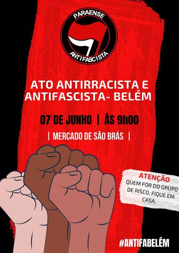 Ato antifascista será realizado neste domingo (7) em Belém