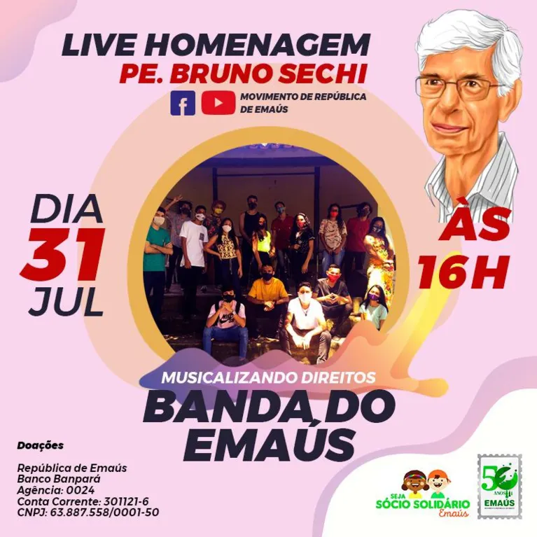 Artistas paraenses se reúnem para live do Movimento Emaús