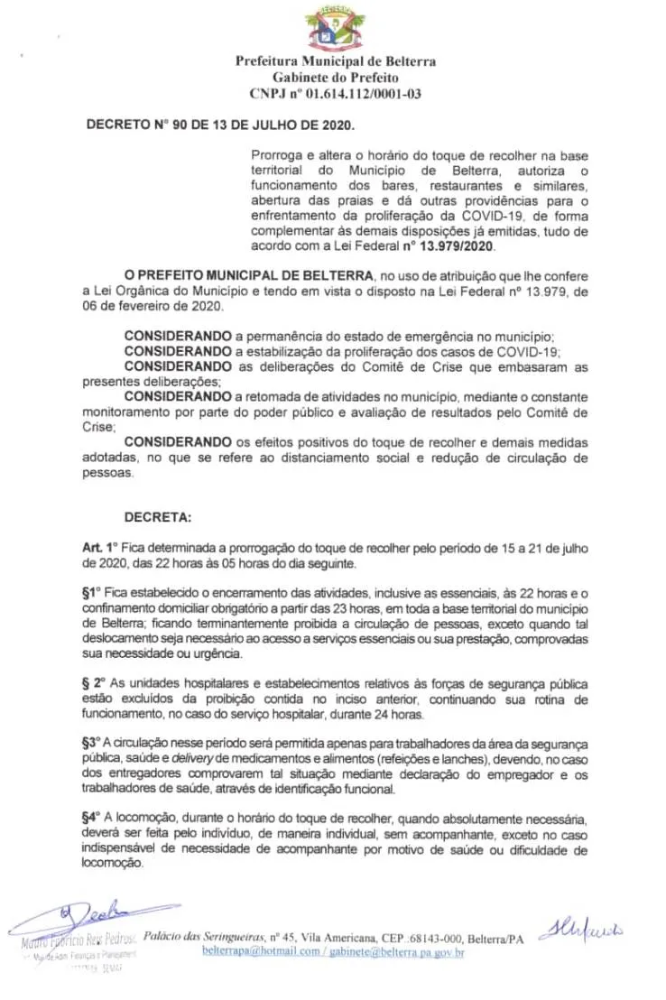 Praias, bares e restaurantes serão liberados em Belterra a partir de quarta (15)