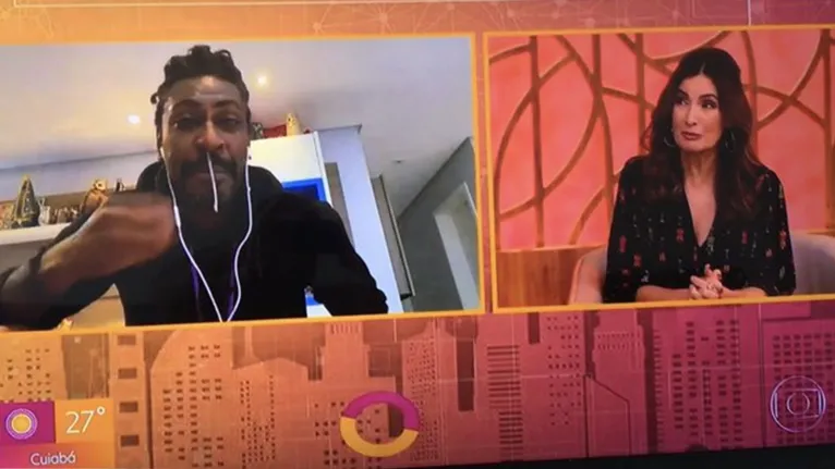 Dodô deixou catarro 'escapar' ao vivo, durante participação no programa Encontro com Fátima Bernardes. 
