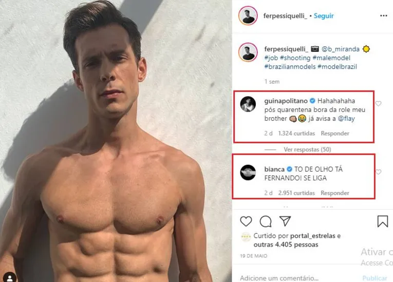 Modelo e atual namorado de Flay, Fernando Pessiquelli