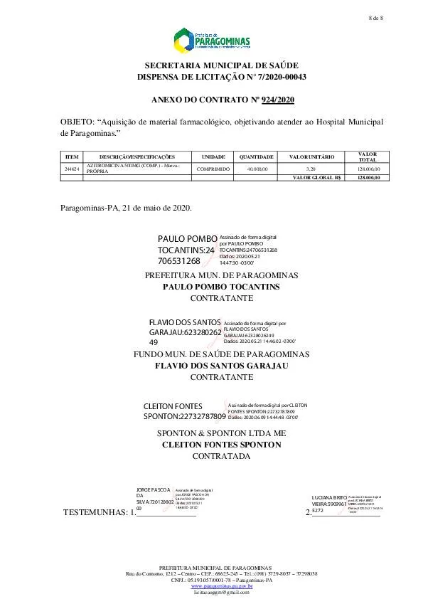 Prefeitura de Belém compra azitromicina superfaturada