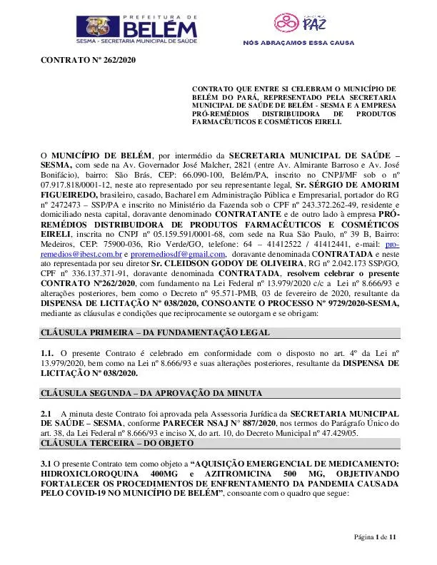 Prefeitura de Belém compra azitromicina superfaturada