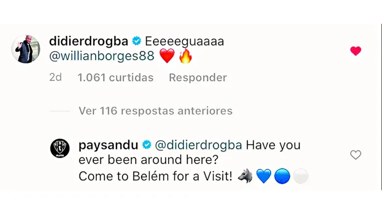 Paysandu faz convite para Drogba e internautas reagem