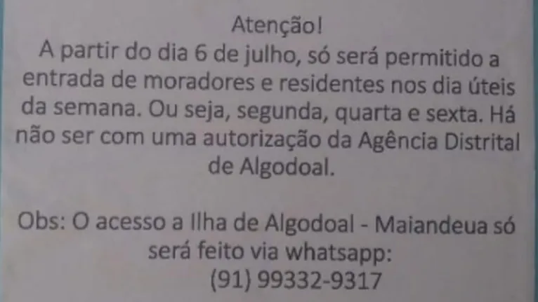 Prefeitura não discute possibilidade de abertura do comércio e estabelece medidas aos que vivem na comunidade.