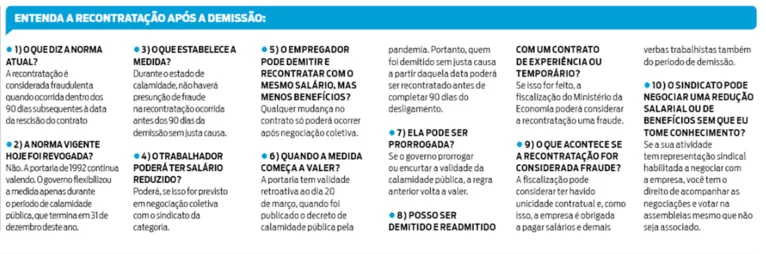 Governo facilita recontratação de demitido na pandemia