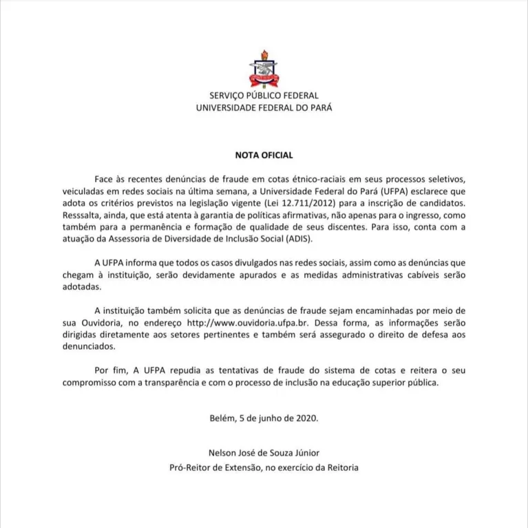 Perfil no Twitter expõe supostos fraudadores de cotas no Pará