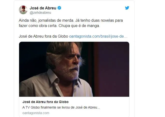 José de Abreu afirma que não foi demitido da Globo 