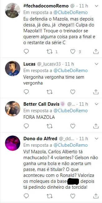 Mazola é alvo de protesto pela torcida nas redes sociais