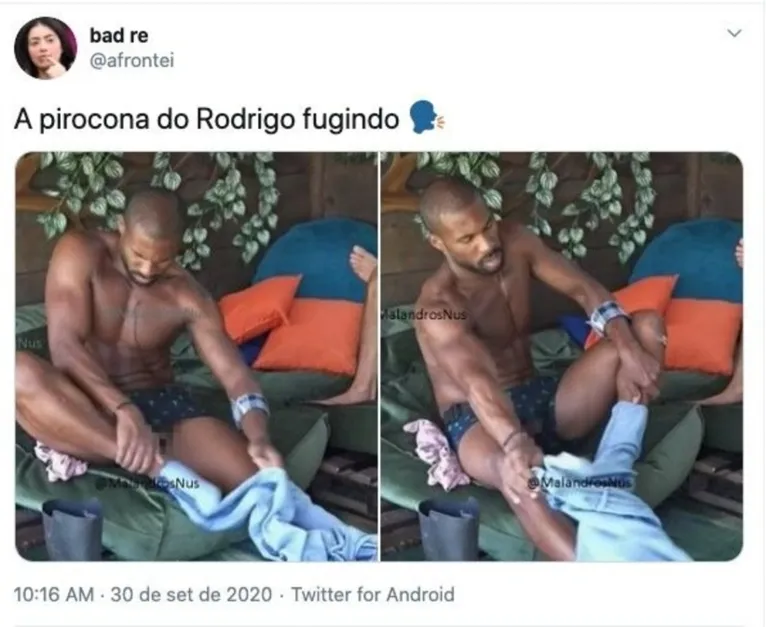Rodrigo deixa pênis escapar ao trocar de roupa e enlouquece web