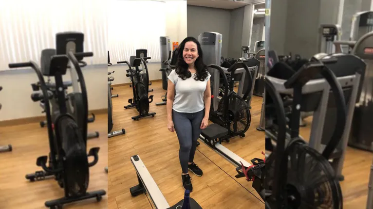 Luiza Duarte em sua Academia, em Batista Campos. Ela exagerou nos protocolos de segurança: conseguiu o retorno da mesma performance de antes da pandemia.