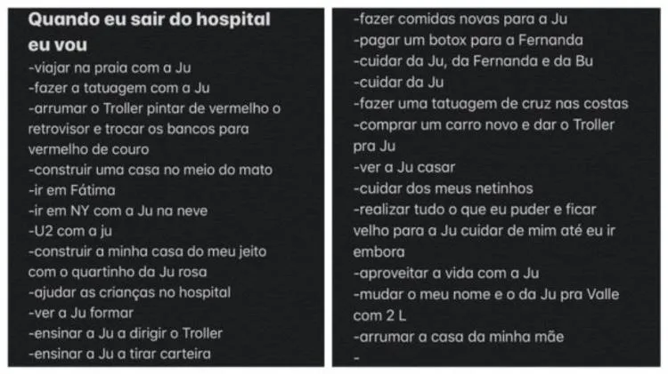 Emocionante: filha encontra lista de planos do pai que morreu por câncer e comove internet