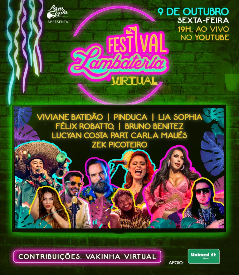 Festival Lambateria no Círio será realizado pelo Youtube. Veja atrações!