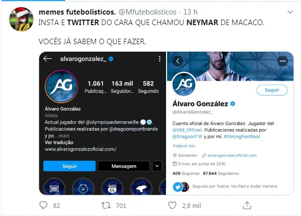 Gonzáles posta fotos com negros e manda indireta a Neymar
