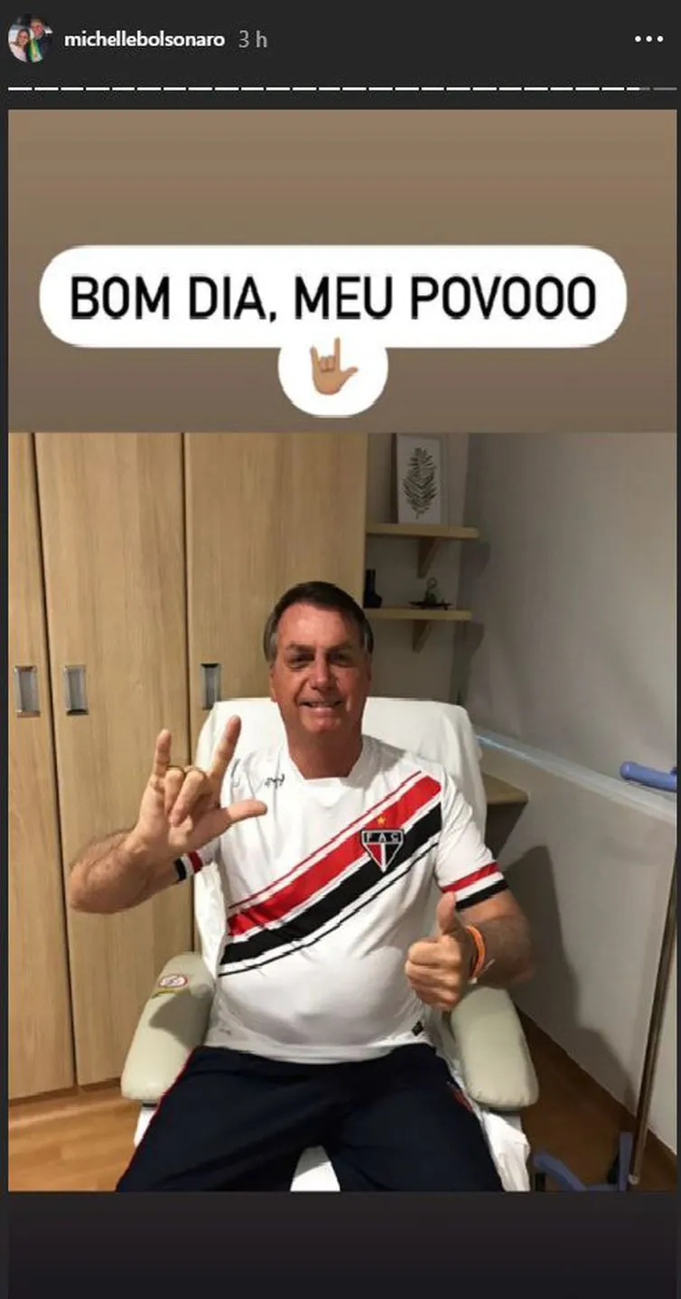 Bolsonaro continua
apresentando ótima evolução clínica