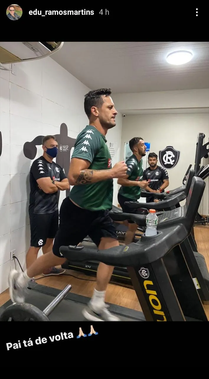 Eduardo Ramos e João Diogo retomam treinos no Baenão após Covid-19