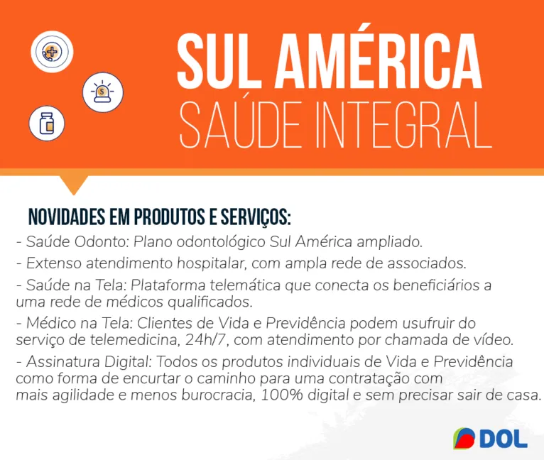 Planos oferecidos aos clientes da Sul América Saúde Integral