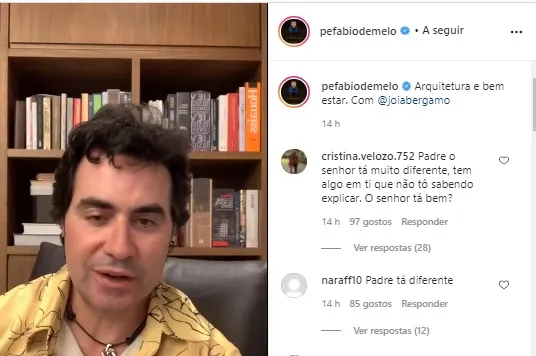 Fábio de Melo surge com rosto diferente e fãs questionam sobre harmonização facial