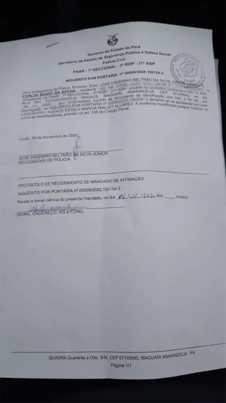Candidato à prefeitura de Ananindeua, Carlito Begot é intimado após denúncia de agressão contra mulher