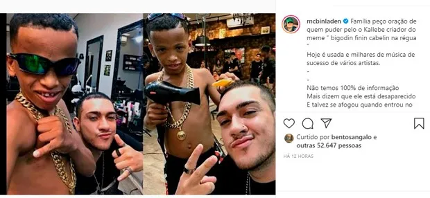 Corpo de MC Kallebe é encontrado em rio 